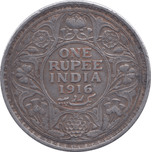 1916 SILVER ONE RUPEE INDIA - SILVER WORLD COINS - Cambridgeshire Coins
