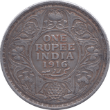 1916 SILVER ONE RUPEE INDIA - SILVER WORLD COINS - Cambridgeshire Coins