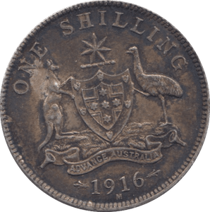1916 SILVER ONE SHILLING AUSTRALIA - SILVER WORLD COINS - Cambridgeshire Coins