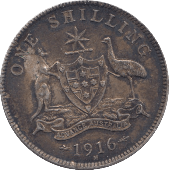 1916 SILVER ONE SHILLING AUSTRALIA - SILVER WORLD COINS - Cambridgeshire Coins