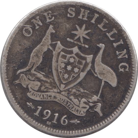 1916 SILVER SHILLING AUSTRALIA - WORLD SILVER COINS - Cambridgeshire Coins