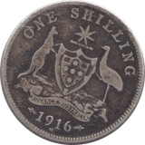 1916 SILVER SHILLING AUSTRALIA - WORLD SILVER COINS - Cambridgeshire Coins