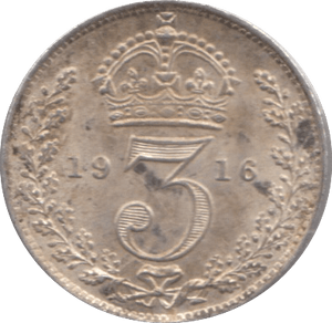 1916 SILVER THREEPENCE ( AUNC ) - Threepence - Cambridgeshire Coins