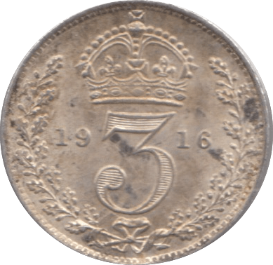 1916 SILVER THREEPENCE ( AUNC ) - Threepence - Cambridgeshire Coins