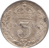1916 SILVER THREEPENCE ( AUNC ) - Threepence - Cambridgeshire Coins