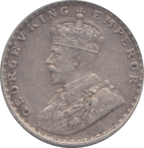 1916 SILVER TWO ANNAS INDIA - SILVER WORLD COINS - Cambridgeshire Coins