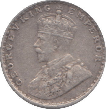 1916 SILVER TWO ANNAS INDIA - SILVER WORLD COINS - Cambridgeshire Coins
