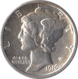 1916 SILVER USA ONE DIME - SILVER WORLD COINS - Cambridgeshire Coins