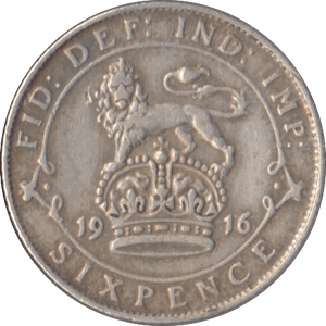 1916 SIXPENCE ( VF ) 2 - Sixpence - Cambridgeshire Coins