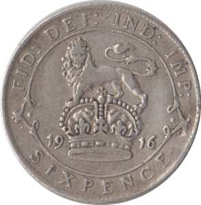 1916 SIXPENCE ( VF ) 3 - Sixpence - Cambridgeshire Coins