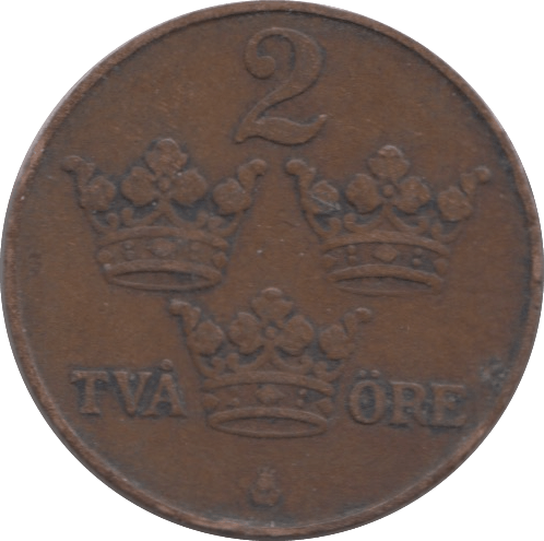 1916 SWEDEN 2 ORE - WORLD COINS - Cambridgeshire Coins