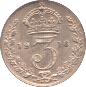 1916 THREEPENCE ( AUNC ) 4 - Threepence - Cambridgeshire Coins