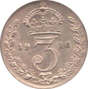1916 THREEPENCE ( AUNC ) 4 - Threepence - Cambridgeshire Coins