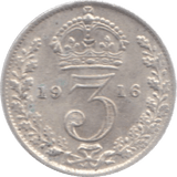 1916 THREEPENCE ( EF ) 23 - Threepence - Cambridgeshire Coins