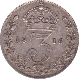 1916 THREEPENCE ( F ) - Threepence - Cambridgeshire Coins