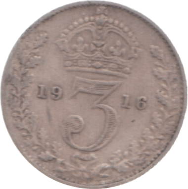 1916 THREEPENCE ( VF ) 4 - Threepence - Cambridgeshire Coins