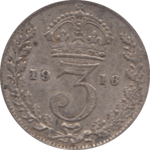 1916 THREEPENCE ( VF ) - Threepence - Cambridgeshire Coins