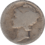 1916 USA SILVER DIME 10 CENTS - SILVER WORLD COINS - Cambridgeshire Coins