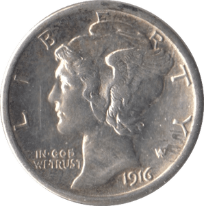 1916 USA SILVER DIME SAN FRANCISCO MINT - SILVER WORLD COINS - Cambridgeshire Coins