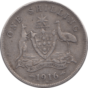 1916M SILVER ONE SHILLING AUSTRALIA SILVER - SILVER WORLD COINS - Cambridgeshire Coins