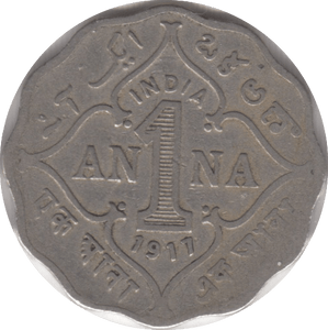 1917 1 ANNA BRITISH INDIA - WORLD COINS - Cambridgeshire Coins