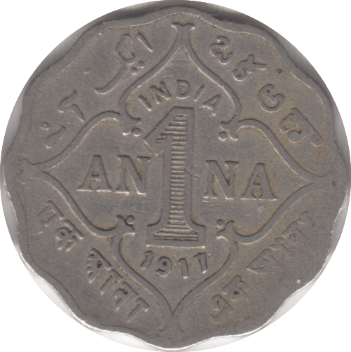 1917 1 ANNA BRITISH INDIA - WORLD COINS - Cambridgeshire Coins