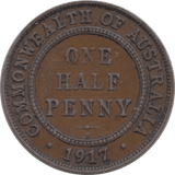 1917 AUSTRALIA HALF PENNY - WORLD COINS - Cambridgeshire Coins