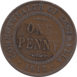 1917 COMMONWEALTH AUSTRALIA ONE PENNY - WORLD COINS - Cambridgeshire Coins