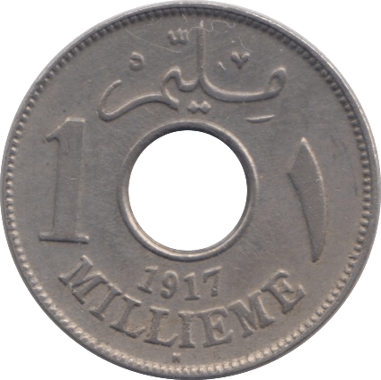 1917 EGYPT SILVER 1 MILLIENES - WORLD COINS - Cambridgeshire Coins