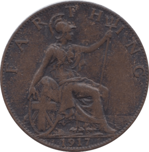 1917 FARTHING ( EF ) 2 - Farthing - Cambridgeshire Coins