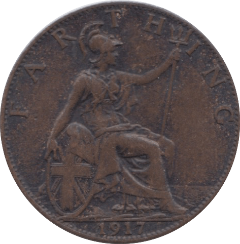 1917 FARTHING ( EF ) 2 - Farthing - Cambridgeshire Coins