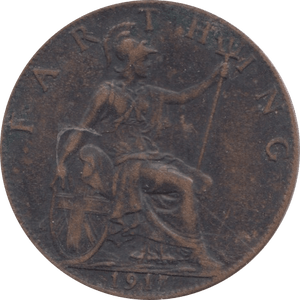 1917 FARTHING ( FAIR ) - Farthing - Cambridgeshire Coins