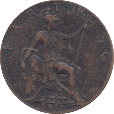 1917 FARTHING ( FAIR ) - Farthing - Cambridgeshire Coins