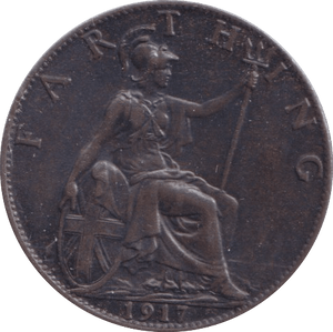 1917 FARTHING ( UNC ) - Farthing - Cambridgeshire Coins