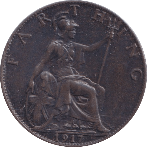1917 FARTHING ( UNC ) - Farthing - Cambridgeshire Coins