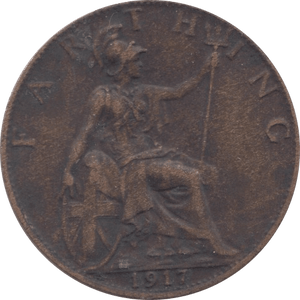 1917 FARTHING ( VF ) - Farthing - Cambridgeshire Coins
