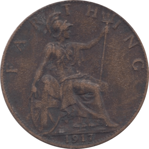 1917 FARTHING ( VF ) - Farthing - Cambridgeshire Coins