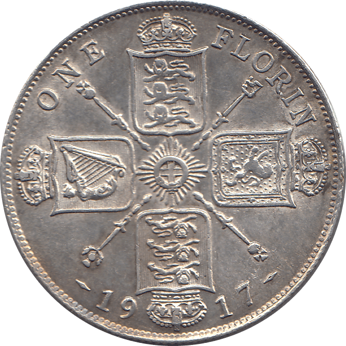 1917 FLORIN ( EF ) 4 - Florin - Cambridgeshire Coins