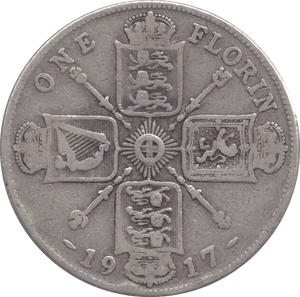 1917 FLORIN ( FINE ) - FLORIN - Cambridgeshire Coins