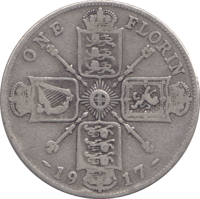 1917 FLORIN ( FINE ) - FLORIN - Cambridgeshire Coins