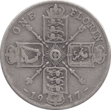 1917 FLORIN ( FINE ) - FLORIN - Cambridgeshire Coins