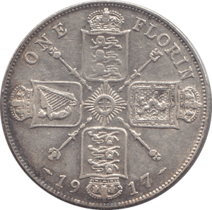 1917 FLORIN ( GVF ) 3 - Florin - Cambridgeshire Coins