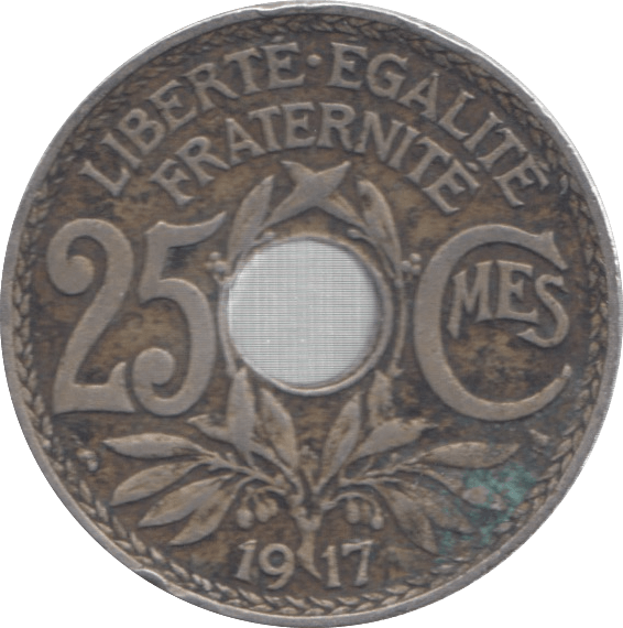 1917 FRANCE 25 CENTIMES - WORLD COINS - Cambridgeshire Coins