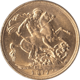 1917 GOLD SOVEREIGN ( UNC ) MELBOURNE - Sovereign - Cambridgeshire Coins