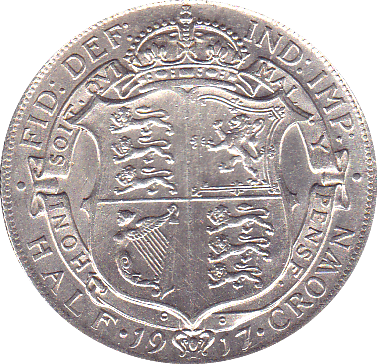 1917 HALFCROWN ( AUNC ) C - Halfcrown - Cambridgeshire Coins