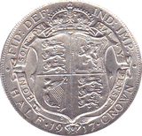 1917 HALFCROWN ( AUNC ) C - Halfcrown - Cambridgeshire Coins