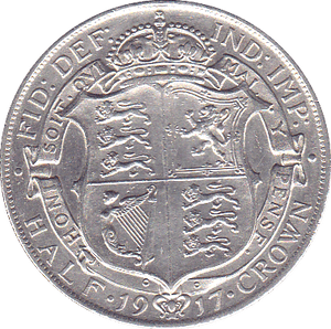 1917 HALFCROWN ( AUNC ) D - Halfcrown - Cambridgeshire Coins
