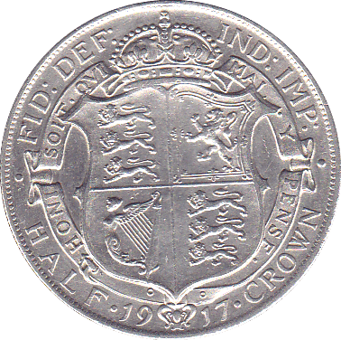 1917 HALFCROWN ( AUNC ) D - Halfcrown - Cambridgeshire Coins