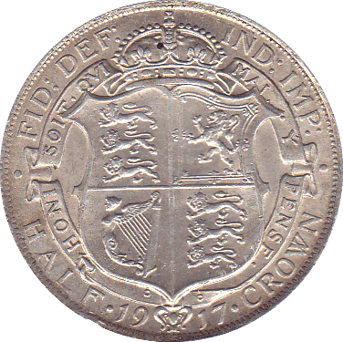 1917 HALFCROWN ( EF ) - Halfcrown - Cambridgeshire Coins