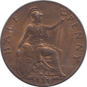 1917 HALFPENNY ( UNC ) - Halfpenny - Cambridgeshire Coins